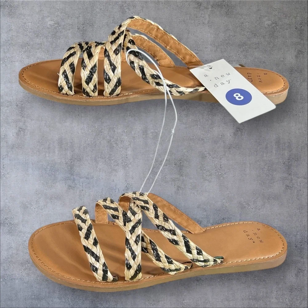 Woven Aesthetic Strappy Slip On Flats Slides Lalli Sandals Beachy Vacay